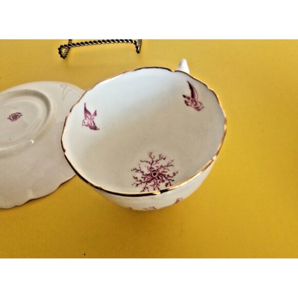 Vintage Coalport England Bird Teacup &Saucer Set 1950's - Picture 7 of 9